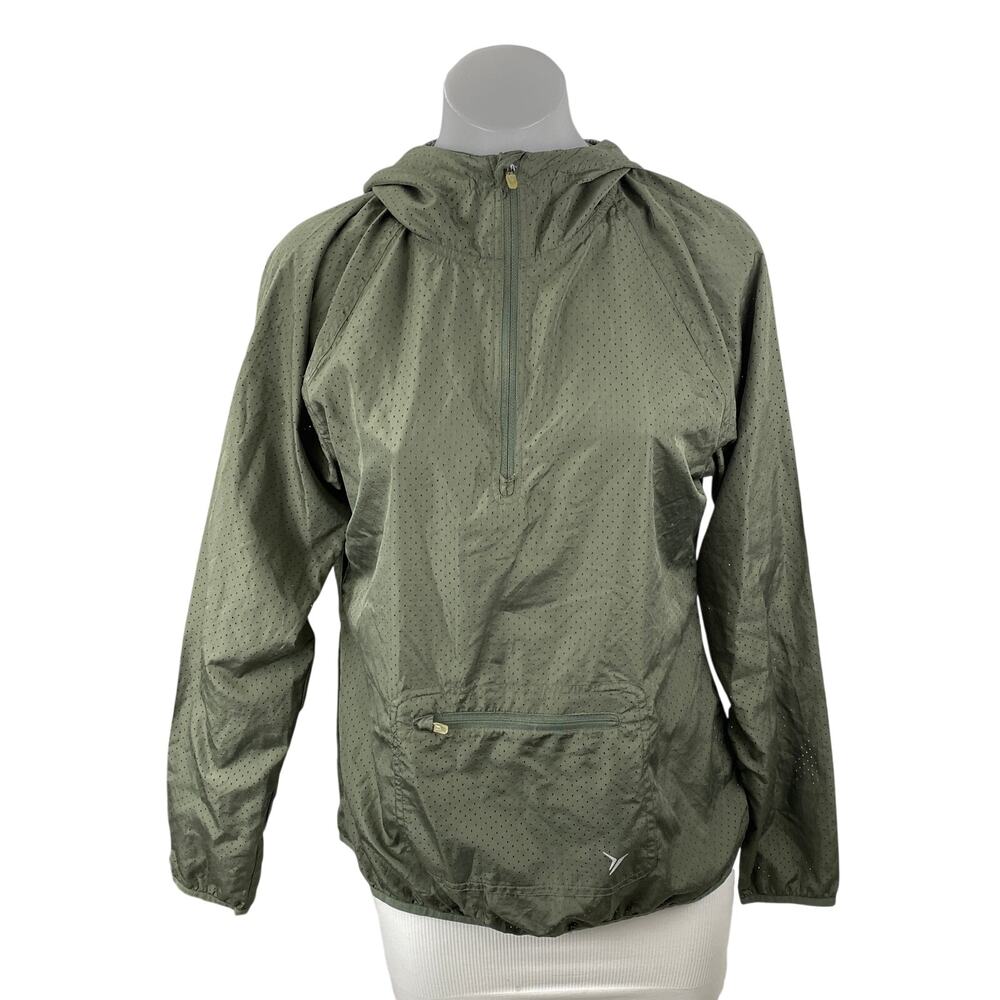 Old Navy Active Women's Green Hoodie Hooded Half Zip Athletic Track Jacket Sz S